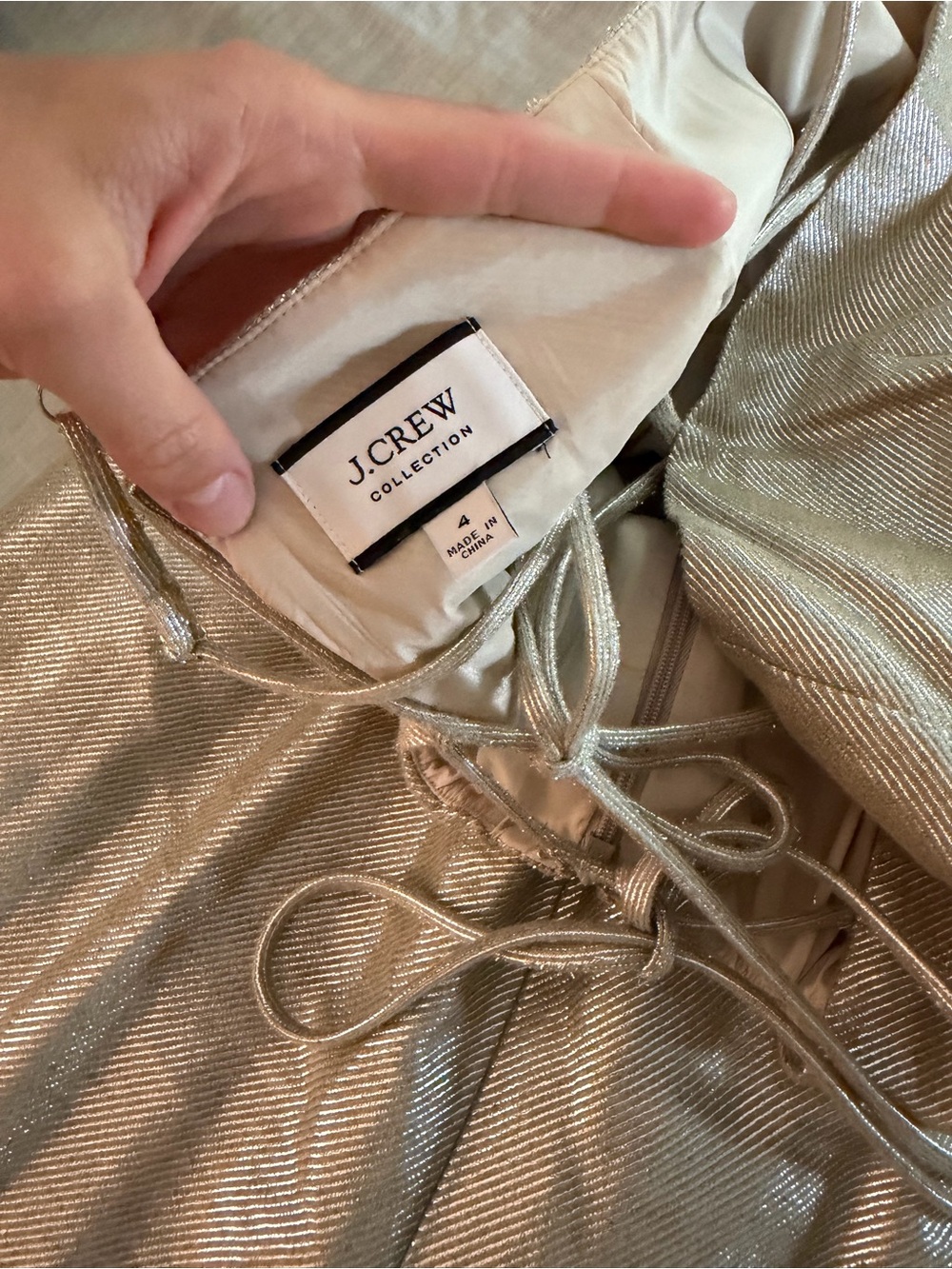 J. Crew Metallic Gold Strapless Sheath Dress - Picture 5 of 6